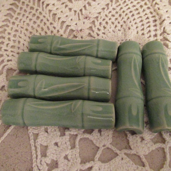 Vintage Japanese bamboo shape ceramic chopstick rests - Picture 2 of 7